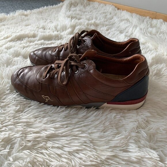 KangaROOS Leather Sneakers Men\'s Sz 45 EU 11 US Trainers Brown Shoes Spain $190‎ main image 9
